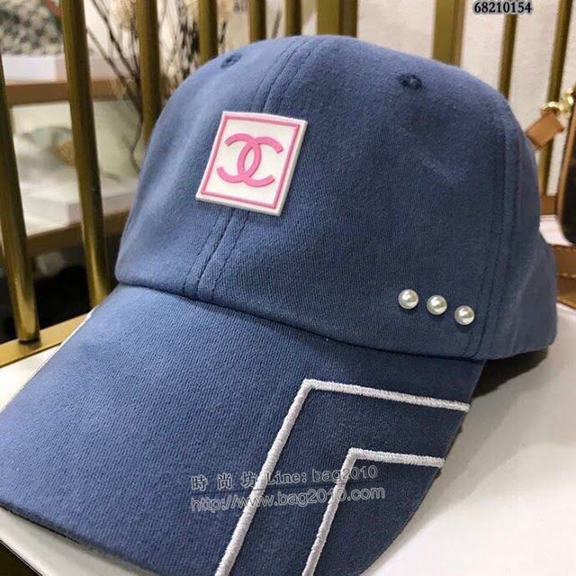 Chanel女士帽子 香奈兒線條珍珠棒球帽鴨舌帽  mm1111